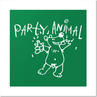 Party Animal (white) Posters and Art